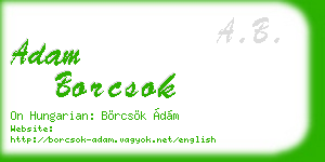 adam borcsok business card