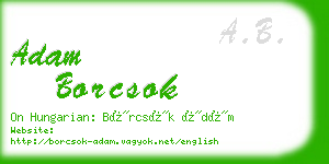 adam borcsok business card